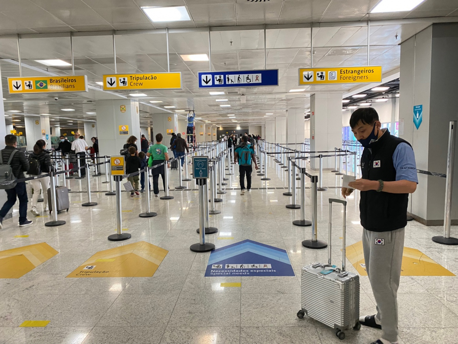 브라질 상파울루 구아룰류스 국제공항 도착  후  국내선 탑승을 위해  터미널2로 이동 하는 방법 안내